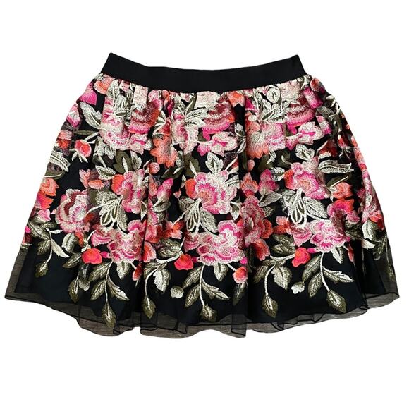 TRIXXI Colorful Skirt Tulle Floral Embroidered Mini Size 9 Multicolor - Picture 1 of 7